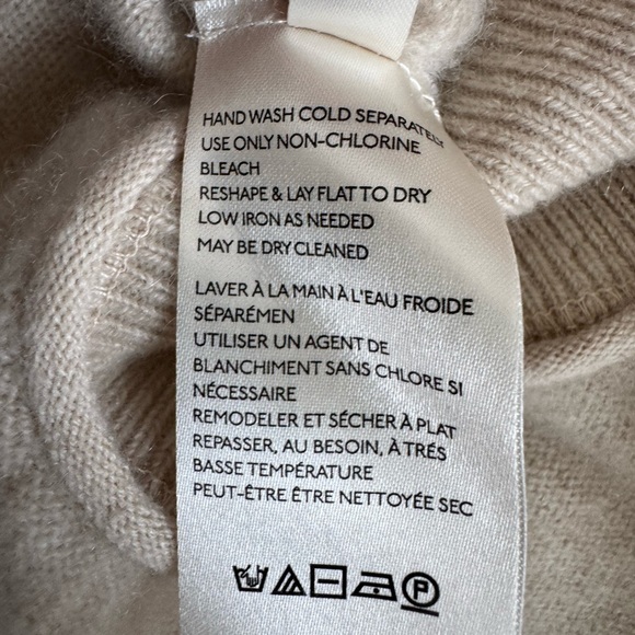 Free People Love Like This Pullover Cashmere V-Neck Cream Sweater Size XS - Picture 5 of 6